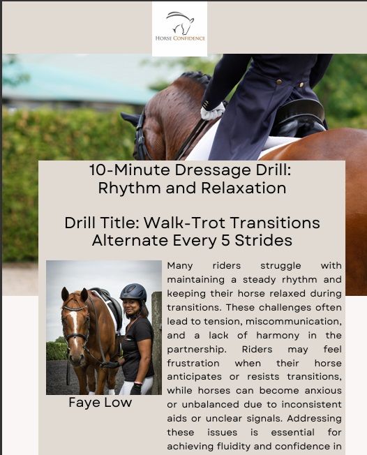 Rhythm and Relaxation Trot Dressage Drill FREE handout