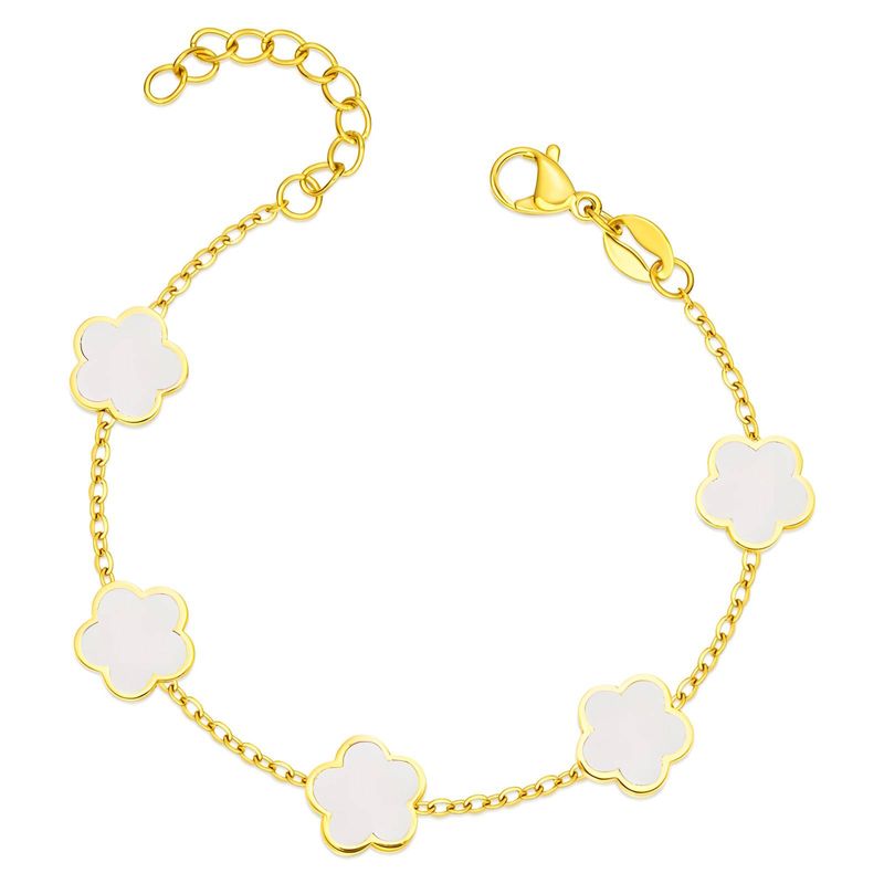 18K VERGULDE ROESTVRIJSTALEN "BLOEMENWEIDE" ARMBAND