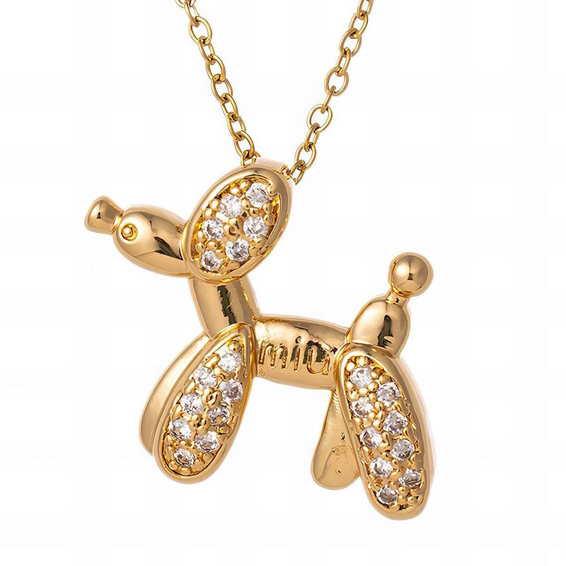18K VERGULDE ROESTVRIJSTALEN "HOND" KETTING