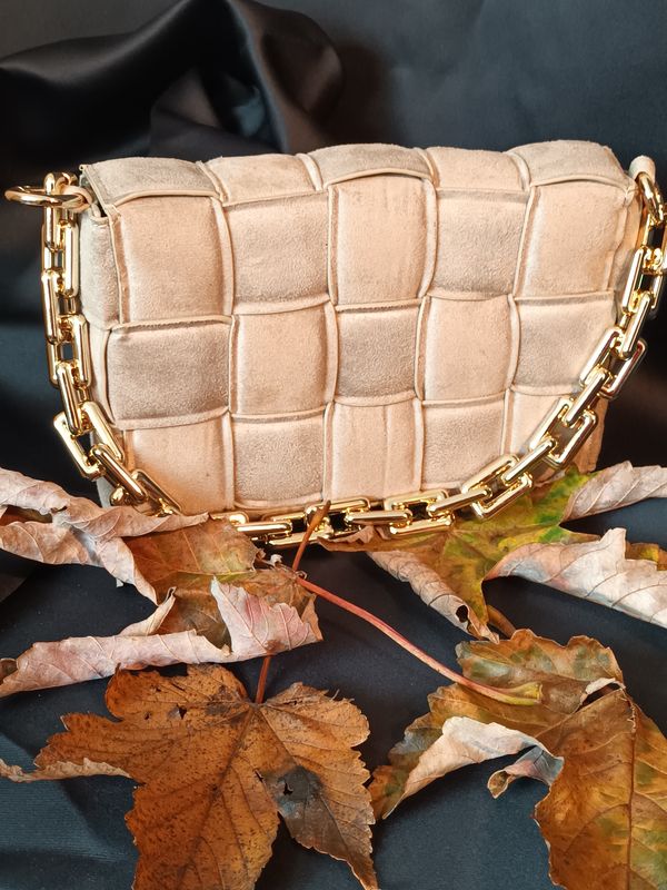 Casette handtas wit