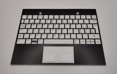 Messingblech, mit Tastatur weiss-schwarz, Gravur, 160x120x1mm