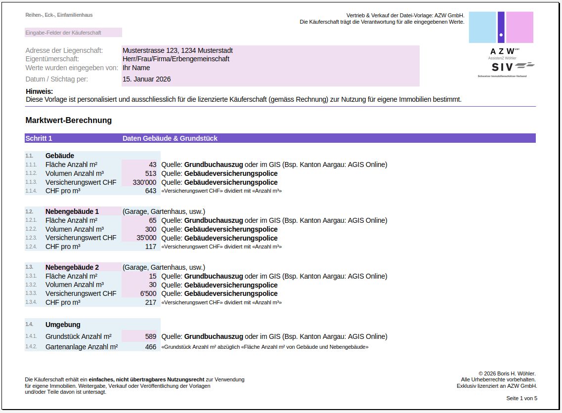 Immobilienbewertung EFH - Basis-Lizenz für Hauseigentümer