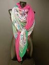 Foulard fin vert/rose