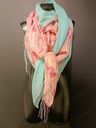 Foulard vert d&#39;eau/rose