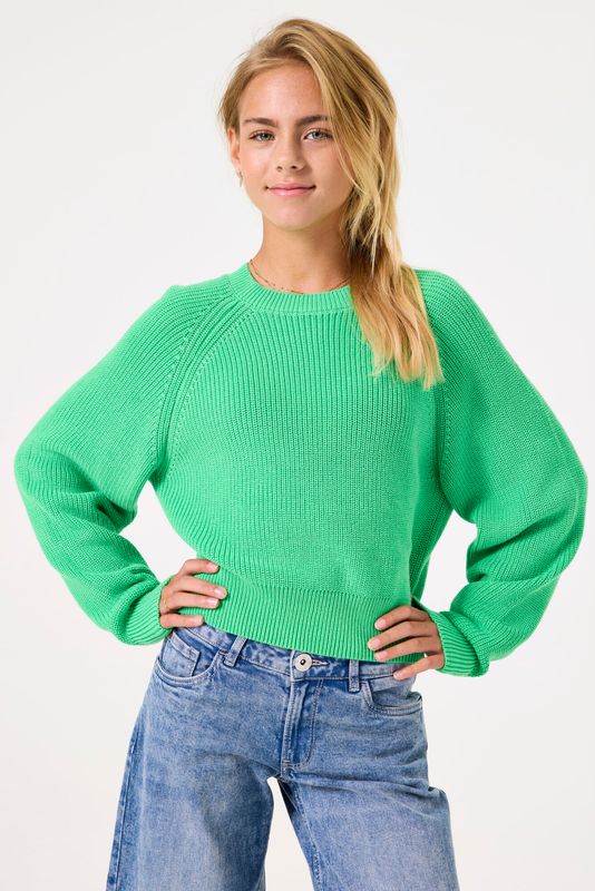 Pull maille vert