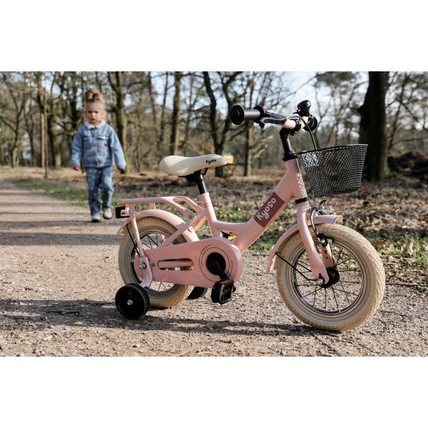 Kinderfiets 12&quot; Kyoso Sparkle met remnaaf - mat roze
