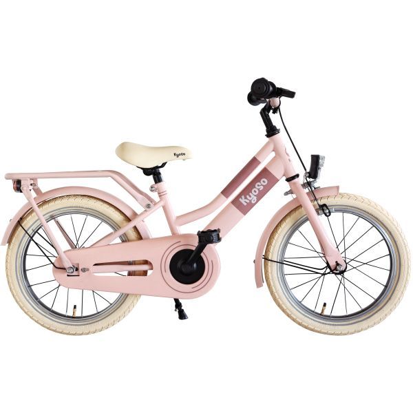 Kinderfiets 16&quot; Kyoso Blossom Breeze met remnaaf - mat roze
