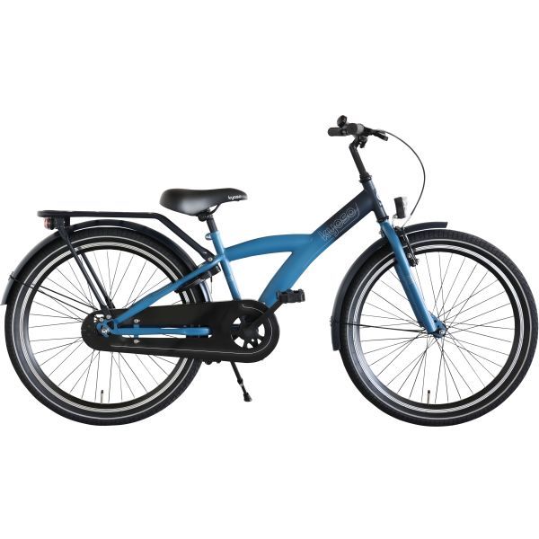 Kinderfiets 24&quot; Kyoso X-Rider met remnaaf - donkerblauw/aqua