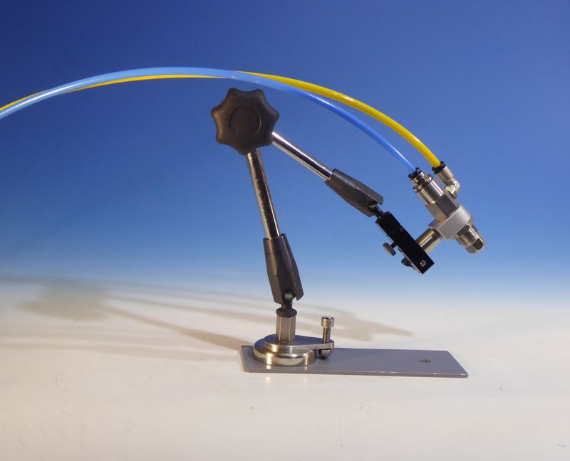 ETS-Düsenhalter, Version 7.1 mit Knickarm, Bodenplatte, Stab lang und kurz