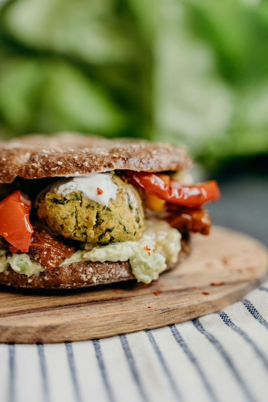 Vegetable Burger (Boiled Potato, Green Peas, Carrots, Tomato Cucumber, with French Fries and Coleslaw)