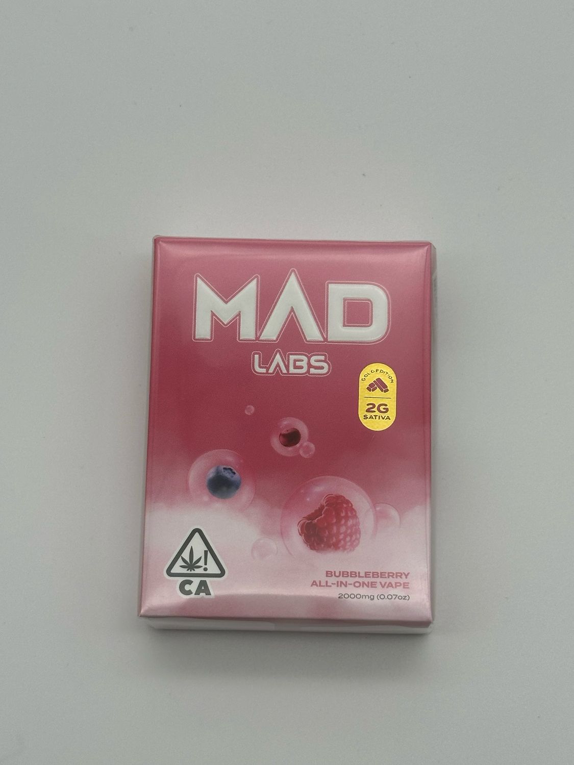 Mad Labs Bubble berry Sativa Disposable 2G