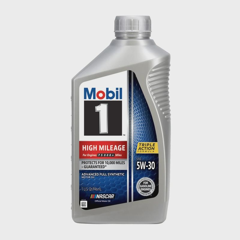 Mobil 1 High Mileage Full Synthetic Engine Oil 5W-30, 1 Quart