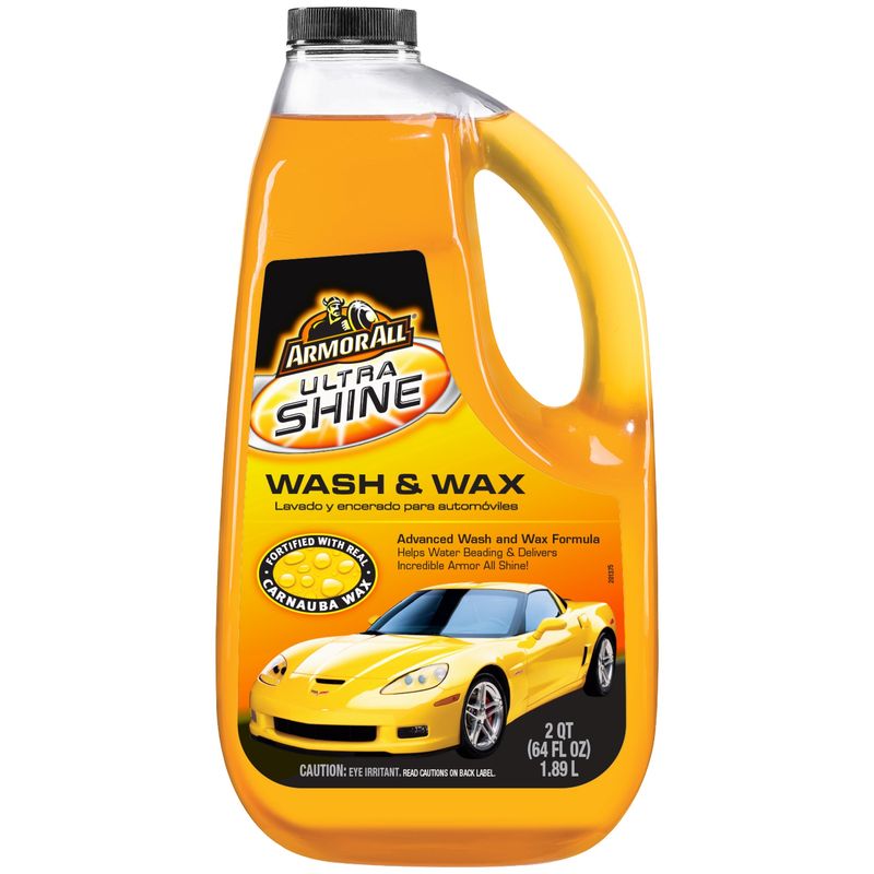 Armor All Ultra Shine Car Wash &amp; Wax: Advanced Wash &amp; Wax Formula, Delivers Mirror-Like Shine, 64 O