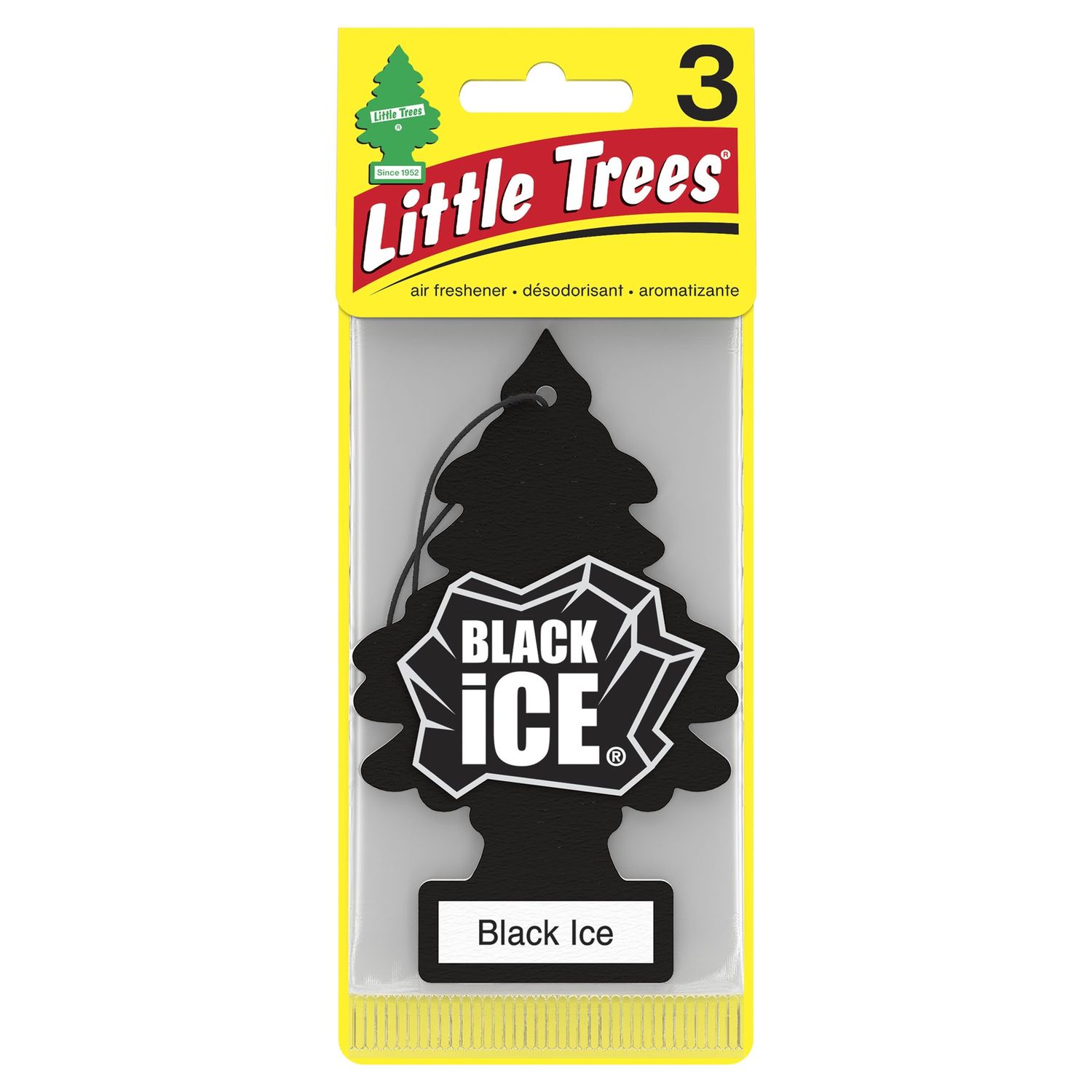 LITTLE TREES AIRFRESHNER 3 PACK BLACK ICE