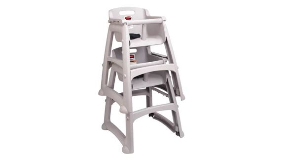 Silla Comedero Bebe  Con Ruedas  Platino