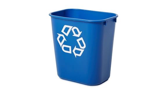 Basurero Rect.27Lt Azul Rotulo