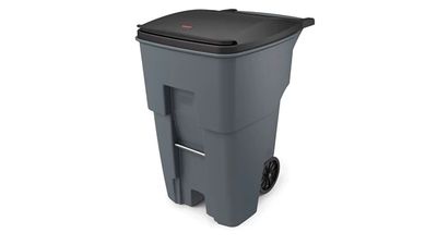 Bas. Con Tapa Y Ruedas 95 Gal  Gris