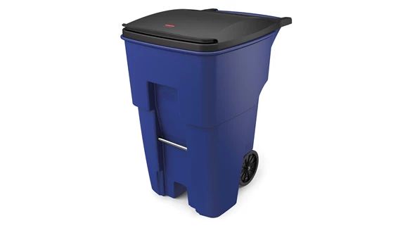 Bas. Con Tapa Y Ruedas 95 Gal  Azul