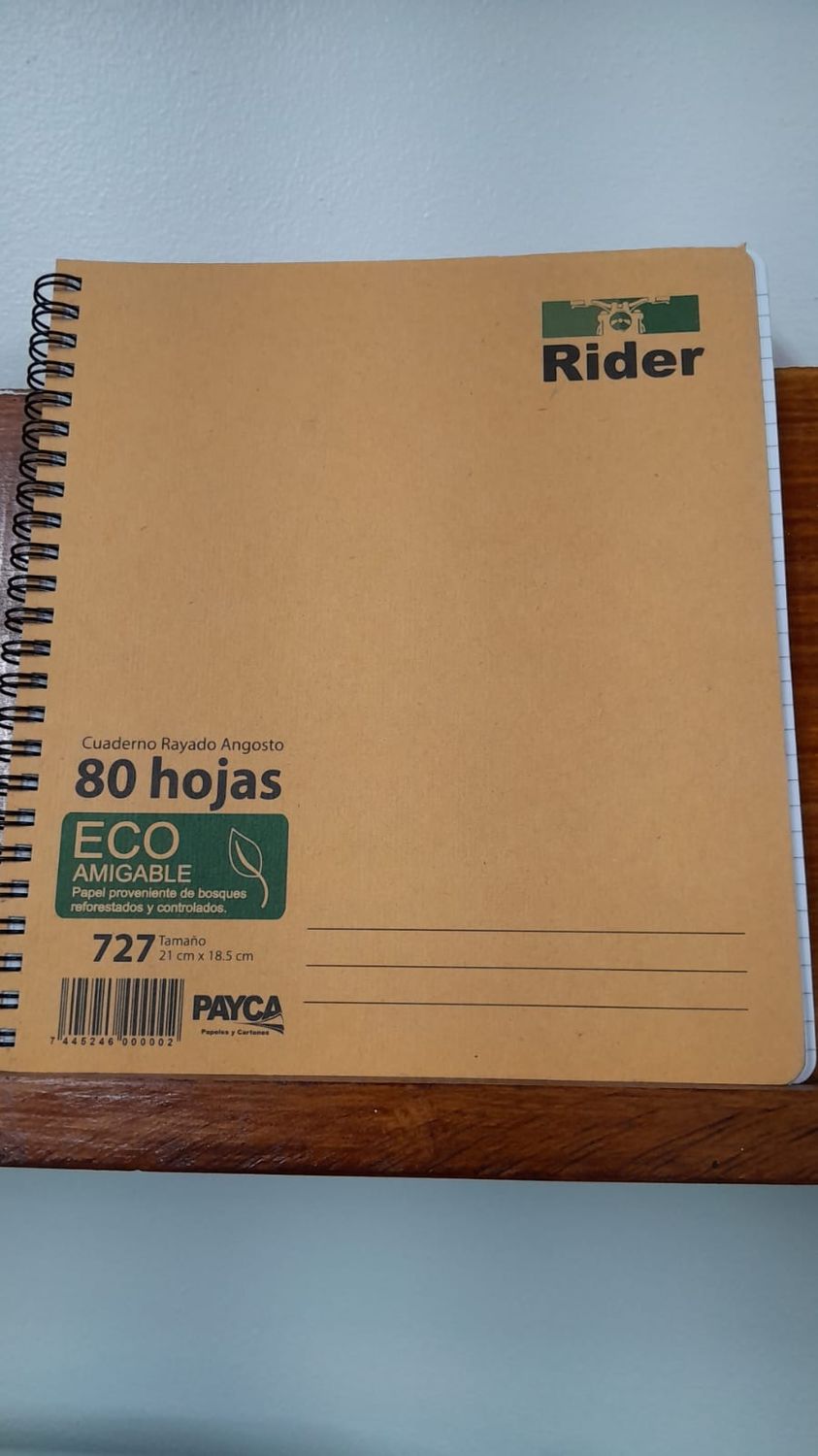 CUADERNO RIDER 727 185MM X 210
MM 80 HOJAS