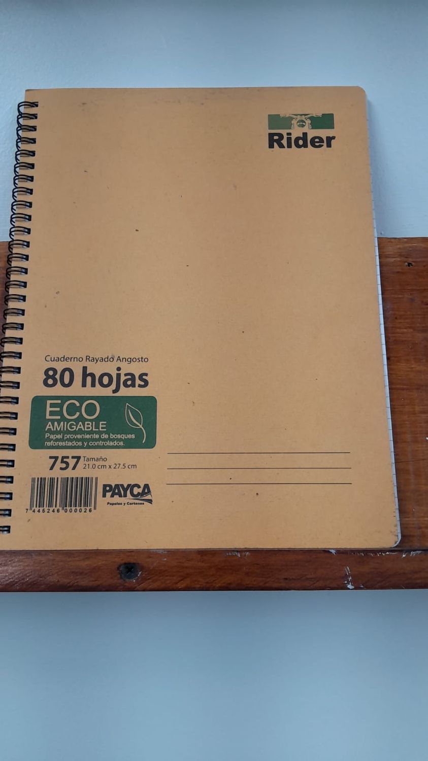 CUADERNO RIDER 757 210MM X 275
MM 80 HOJAS