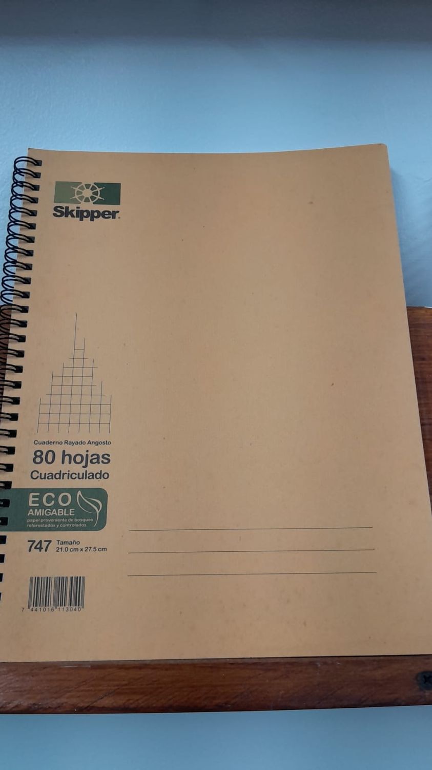 CUADERNO SKIPPER RESORTE
CUADRICULADO