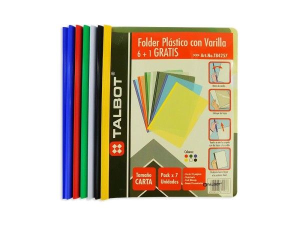 FOLDER PLASTICO CON VARILLA