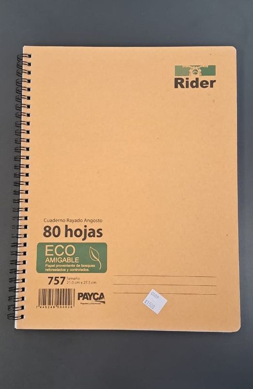 CUADERNO RIDER 757 210MM X 275 MM 80 HOJAS
