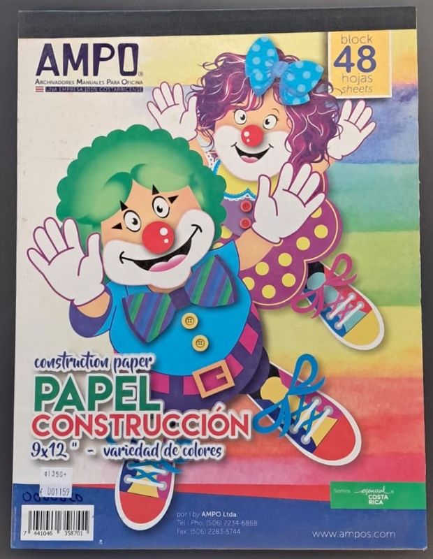 Papel construcción de colores