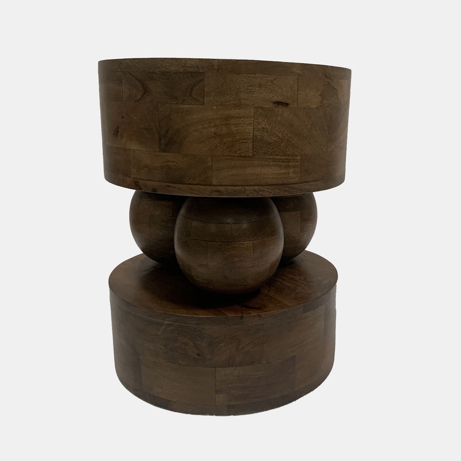 Wood orb accent table