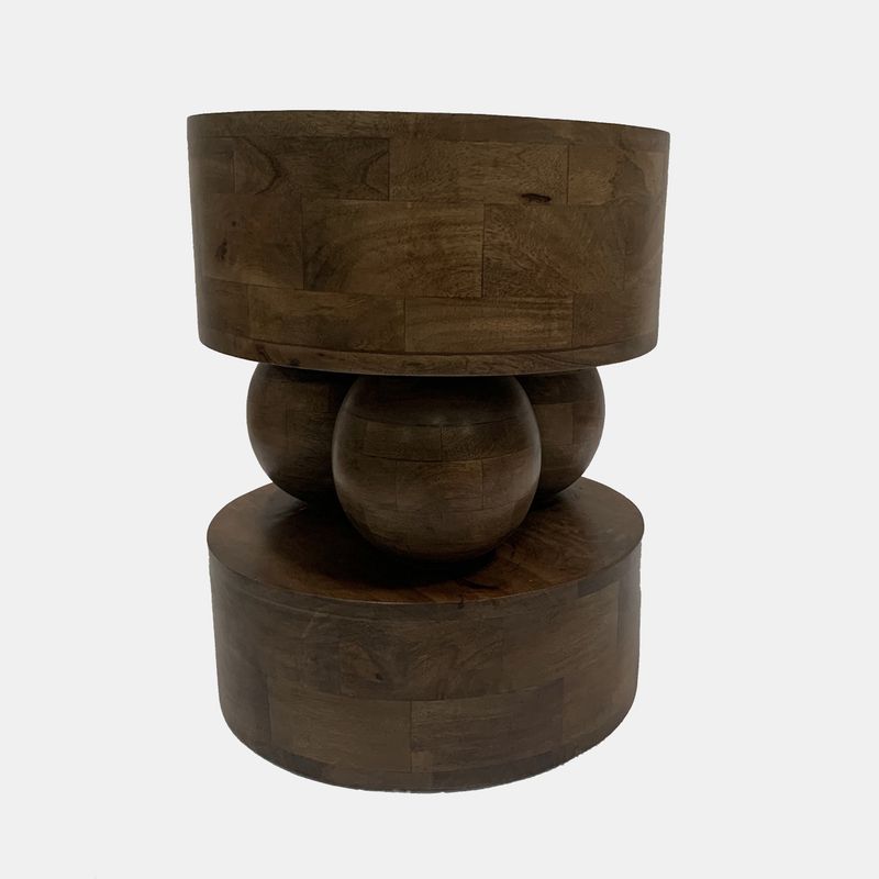 Wood orb accent table