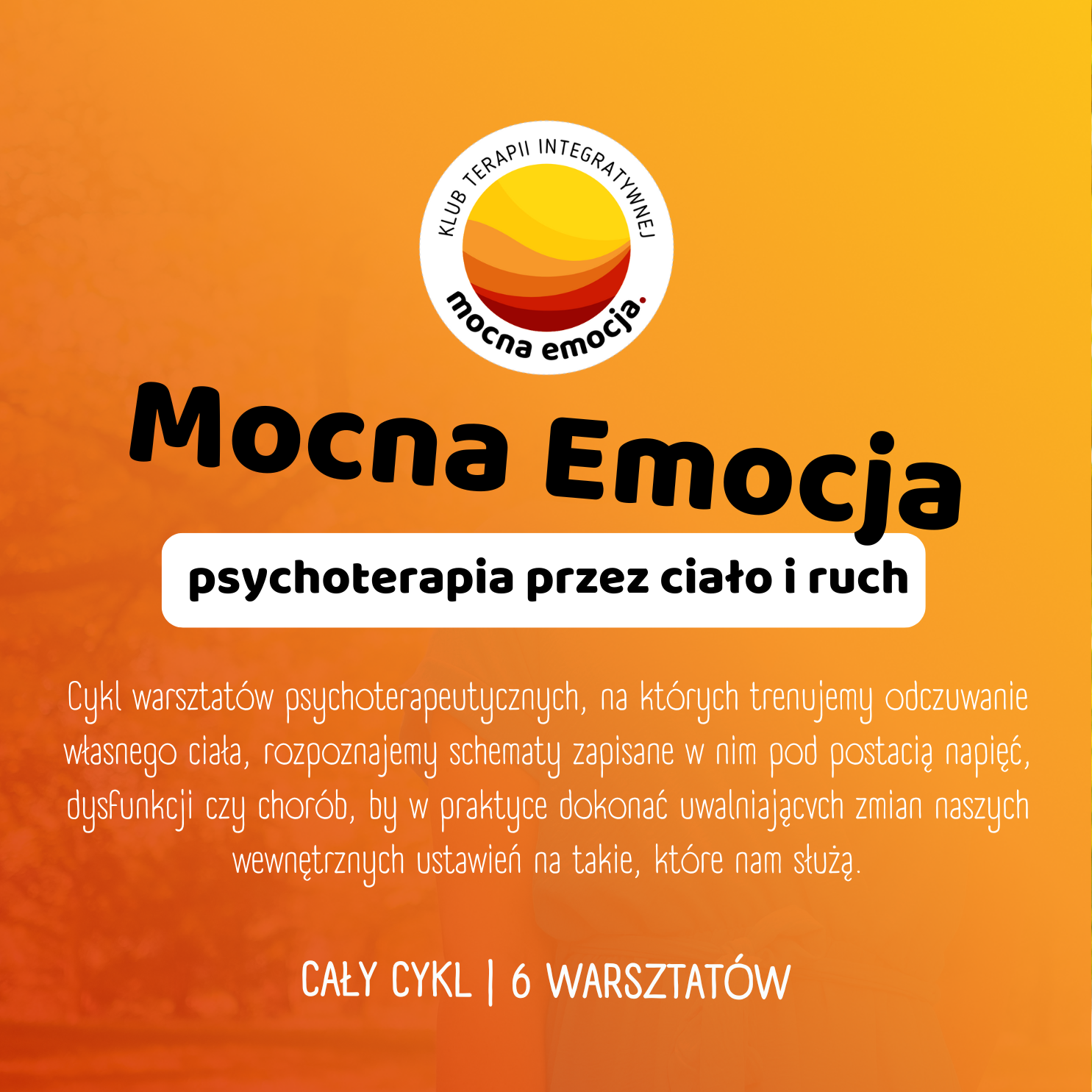 Warsztaty Mocna Emocja -  psychoterapia przez ciało i ruch | cały cykl, 6 warsztatów, wrzesień - grudzień 2025