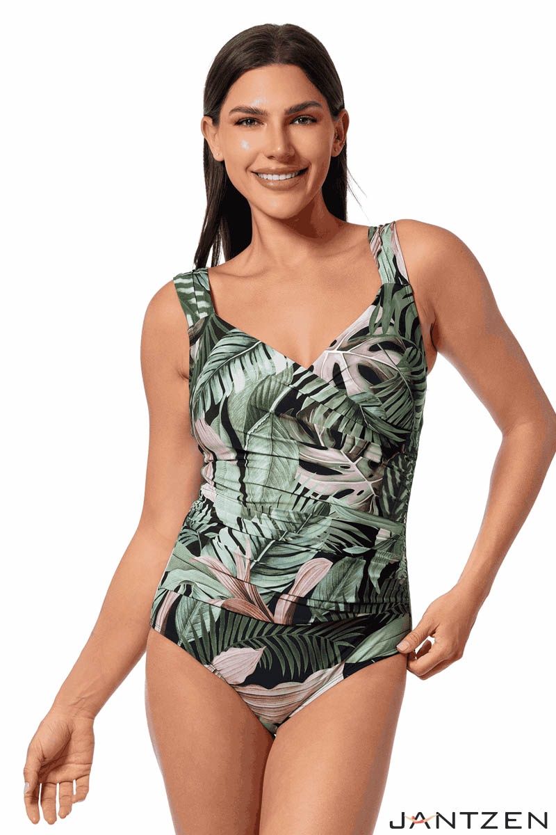 Maillot une pièce a motifs feuillages - Mio