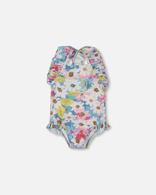 Maillot une pièce pour fillette - Fleurs pastels