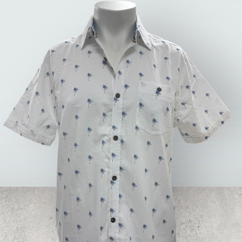 Chemise en lin imprimé - Palmier