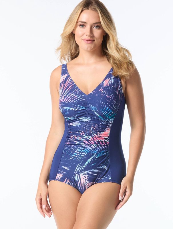 Maillot une pièce V-Neck - Mirage Palm