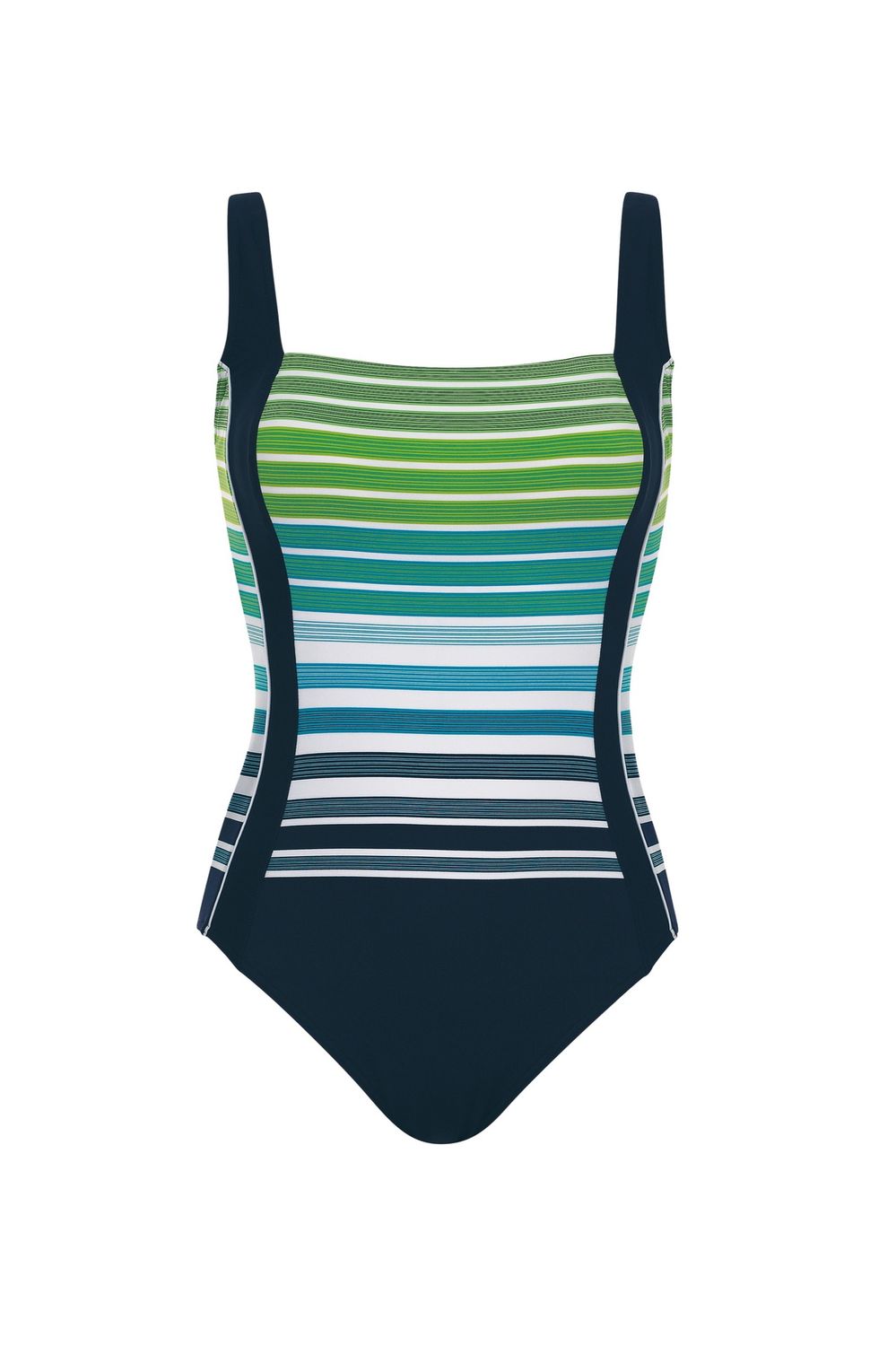 Maillots une pièce encolure carré  - Vert et bleu