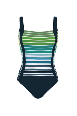 Maillots une pièce encolure carré  - Vert et bleu