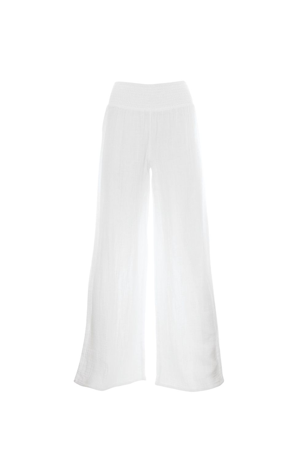 Pantalon blanc léger à  jambe large 100% cotton