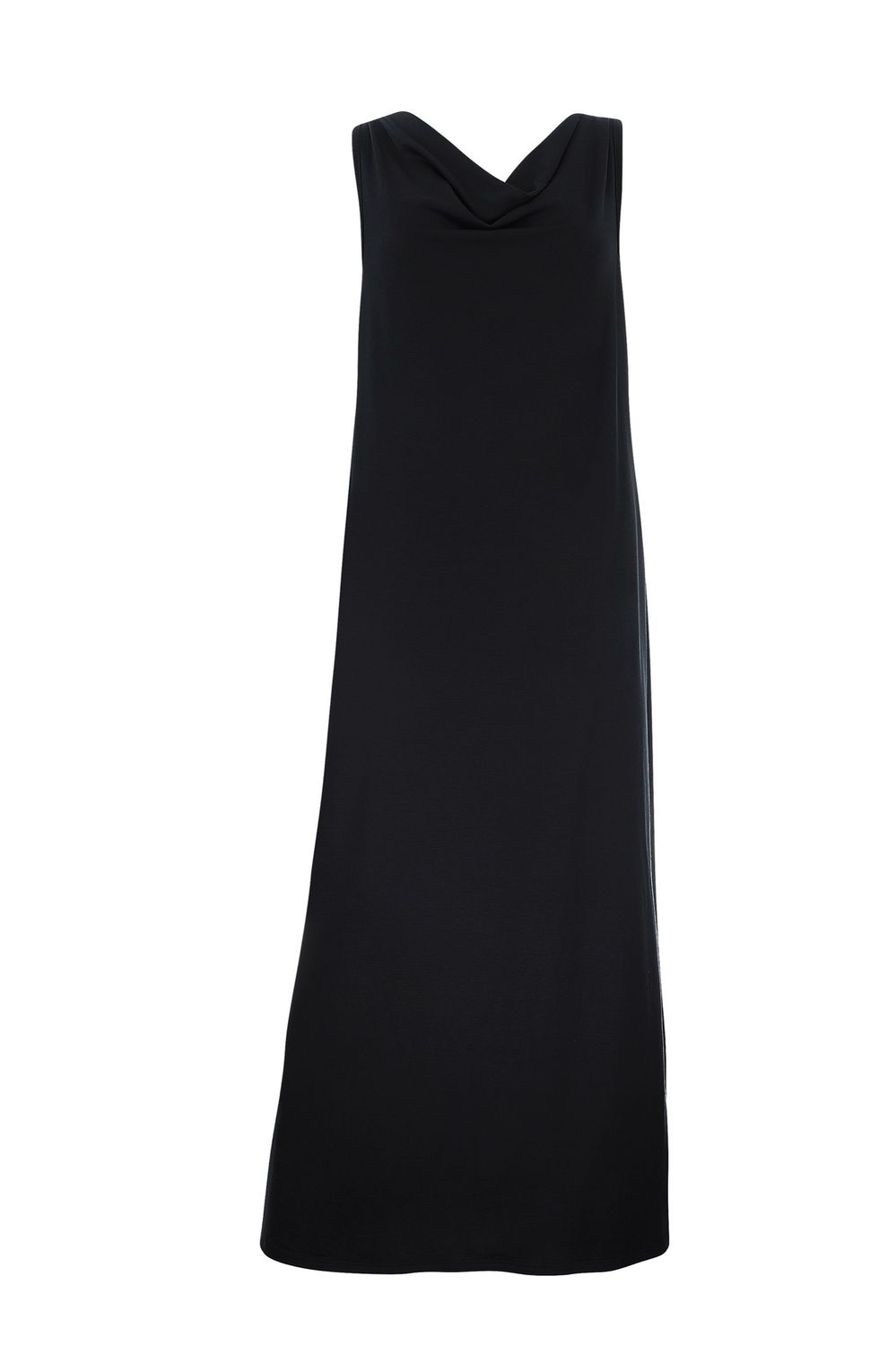 Longue robe noir col baveux