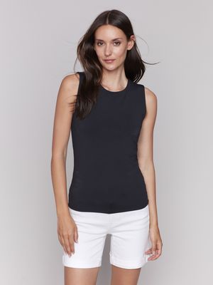 Camisole col rond ajustée doublée