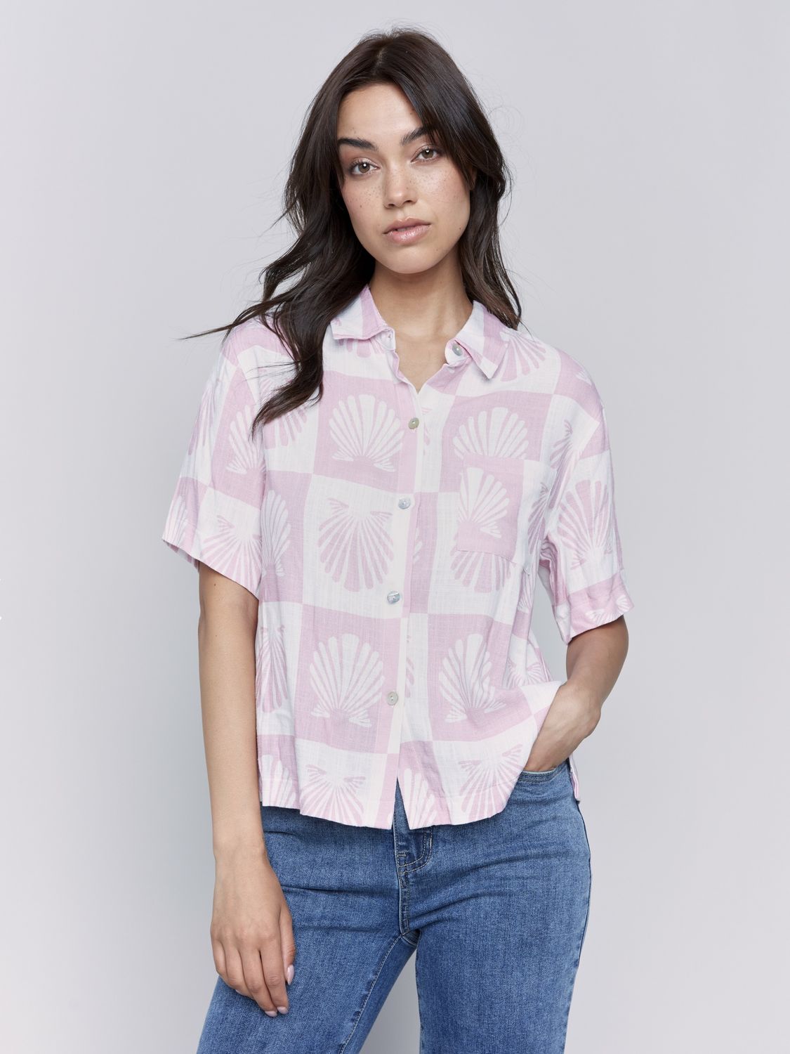 Blouse avec motifs de coquillage
