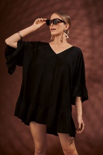 Tunique fluide à taille unique - Akalani Noir, Grandeur: 0