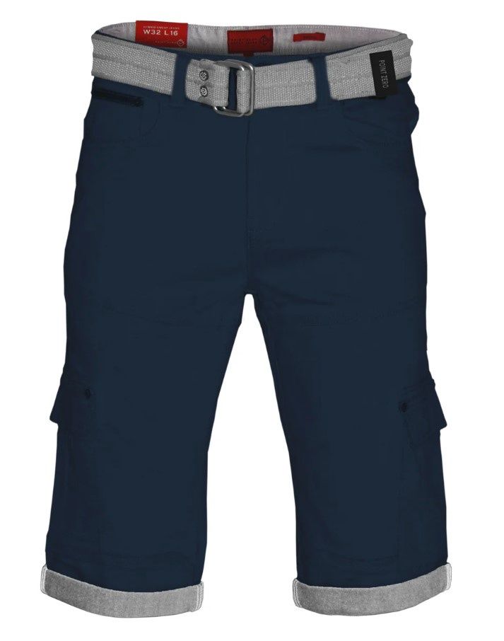 Capri en denim stretch 2 tons avec ceinture