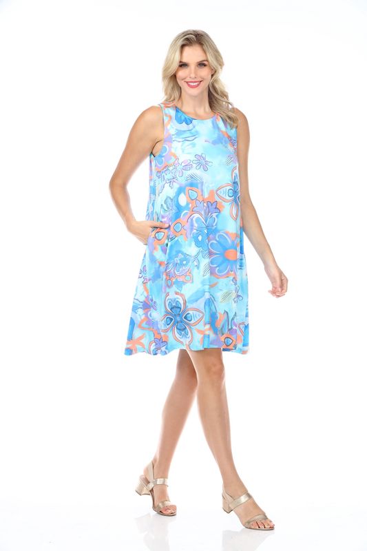 Robe imprimée coupe trapèze - D9100