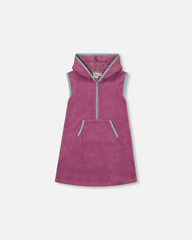 Robe de plage avec capuchon en tissus éponge