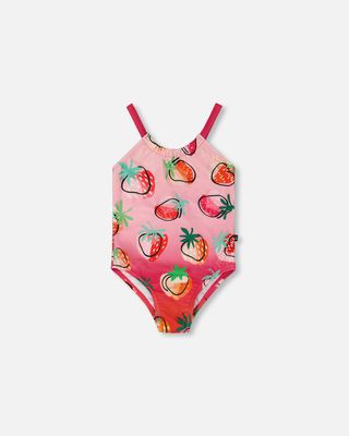Maillot une pièce pour fillette - Fraise