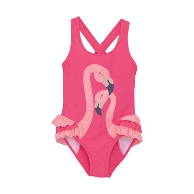 Maillot une pièce à volants - Flamant rose