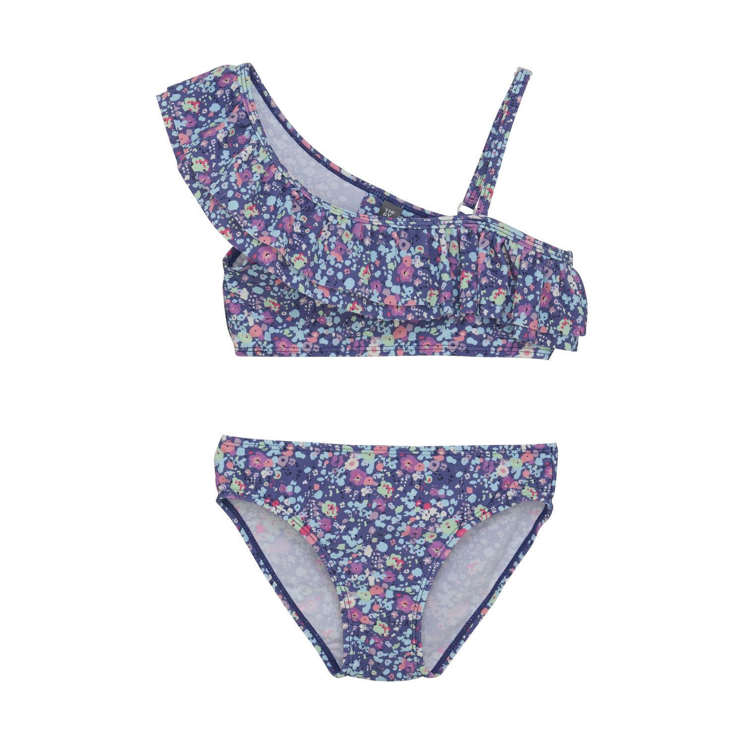 Bikini 2 pièces, 1 épaule à volants