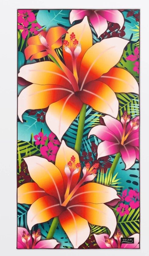 Serviette de plage Fleurs de Tahiti