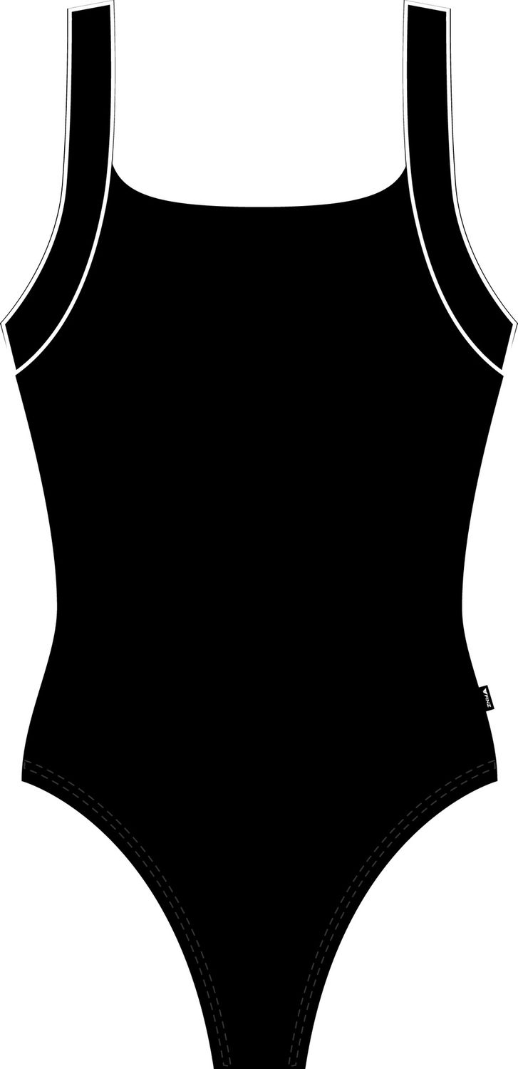 Maillot une pièce à encolure carrée - Noir et blanc